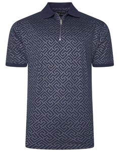 KAM Poloshirt mit Folienprint, Marineblau